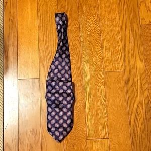 Men's paisley satin tie. Navy blue.